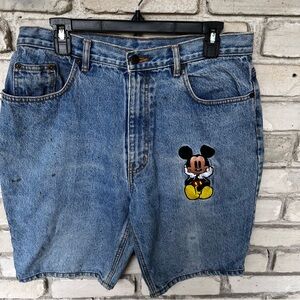 Boys Denim Shorts with Mickey Mouse Patch